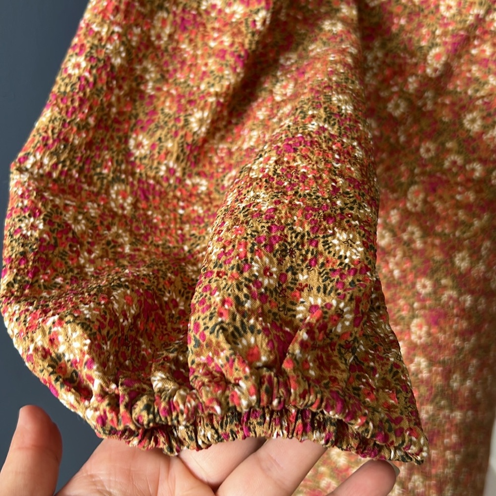 Balloon sleeves vintage floral dress size XS - Picture 7 of 10